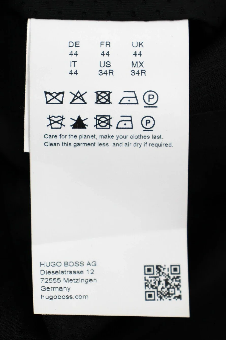 Hugo Boss Suit 34 R Mens Black Wool Slim Fit Neight Byte 2 Piece NWT 2 Button